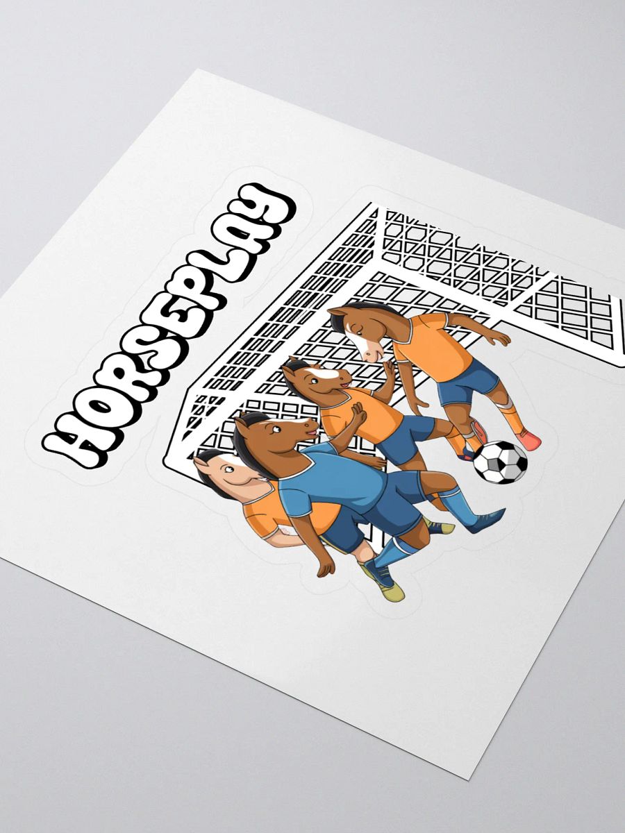 Horseplay - Horses Playing Soccer - Funny Wordplay Sticker product image (3)