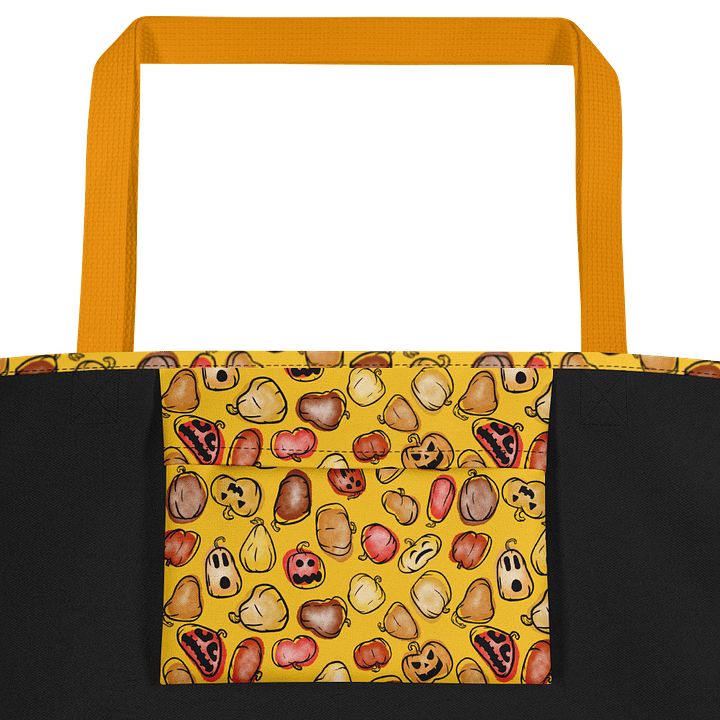 Large Tote Bag w/ Pocket - Gourdgeous II - Yellow product image (2)