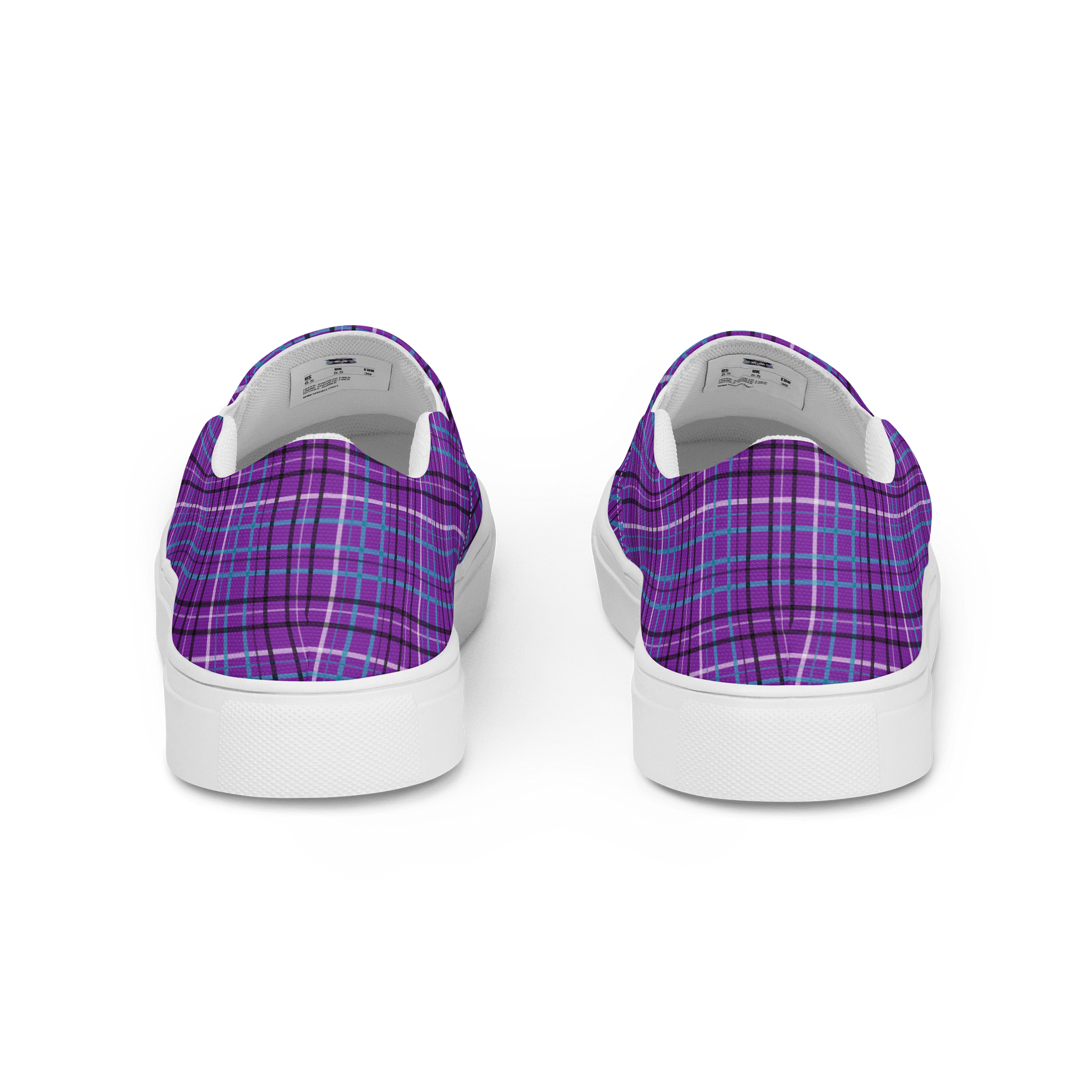Purple Plaid Men's Slip-On Shoes product image (4)
