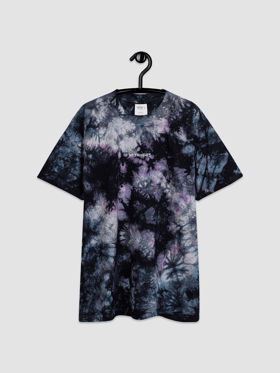 Embroidered no thoughts tie-dye t-shirt product image (4)