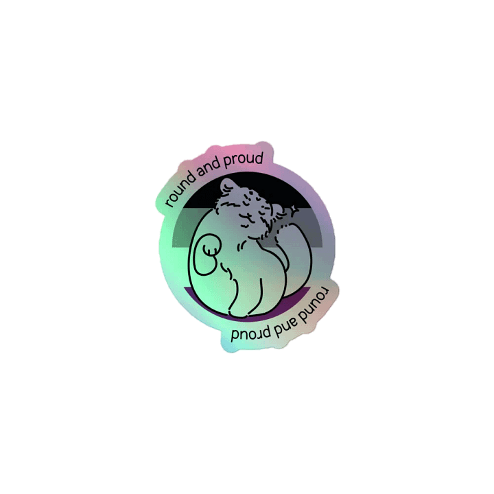 Round and Proud Manul Holo Sticker - Asexual Flag Version product image (1)