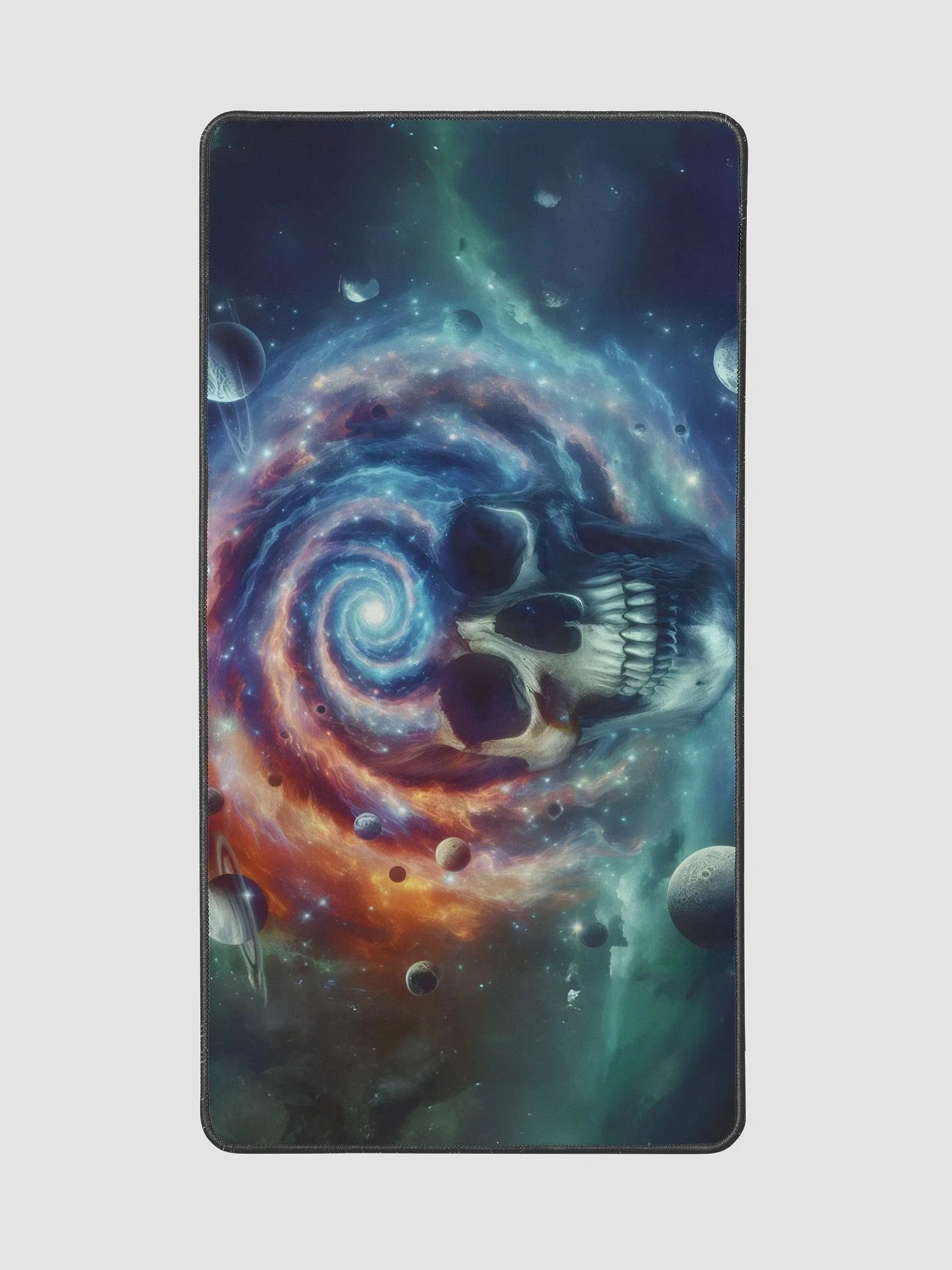Cosmic Skull Deskmat, Space Deskmat, Beautiful Skull Art, Colorful Skull Art product image (2)