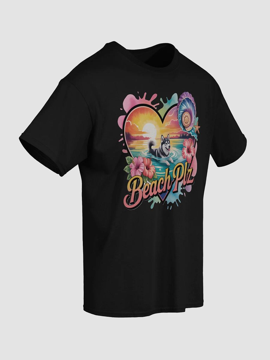 Sunset Husky Beach Plz T-Shirt product image (5)