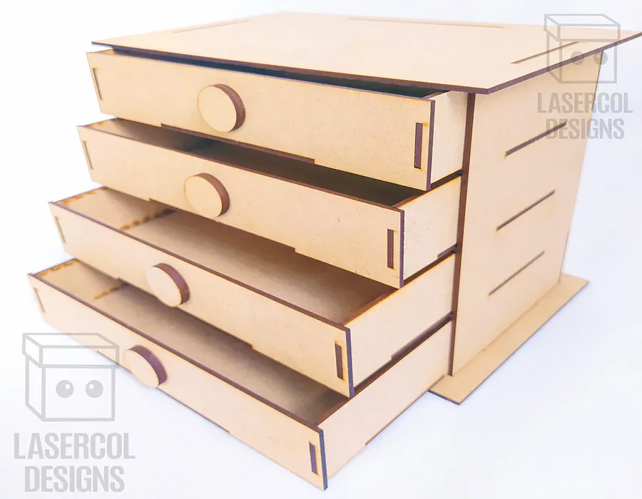 4 Drawers Desk Organizer - Laser Cut Files product image (8)