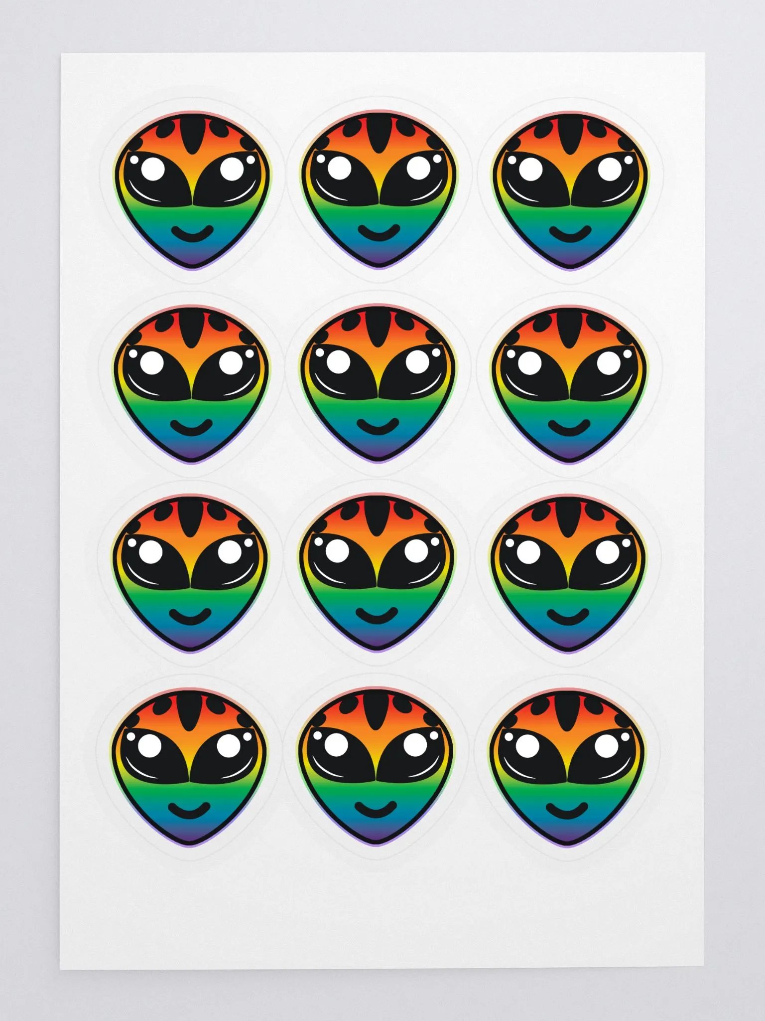 Rainbow Alien Sticker Sheet (12) product image (3)
