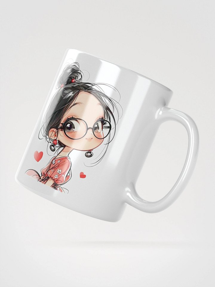 Cute Anime Girl Mug - Adorable Glasses Character product image (4)