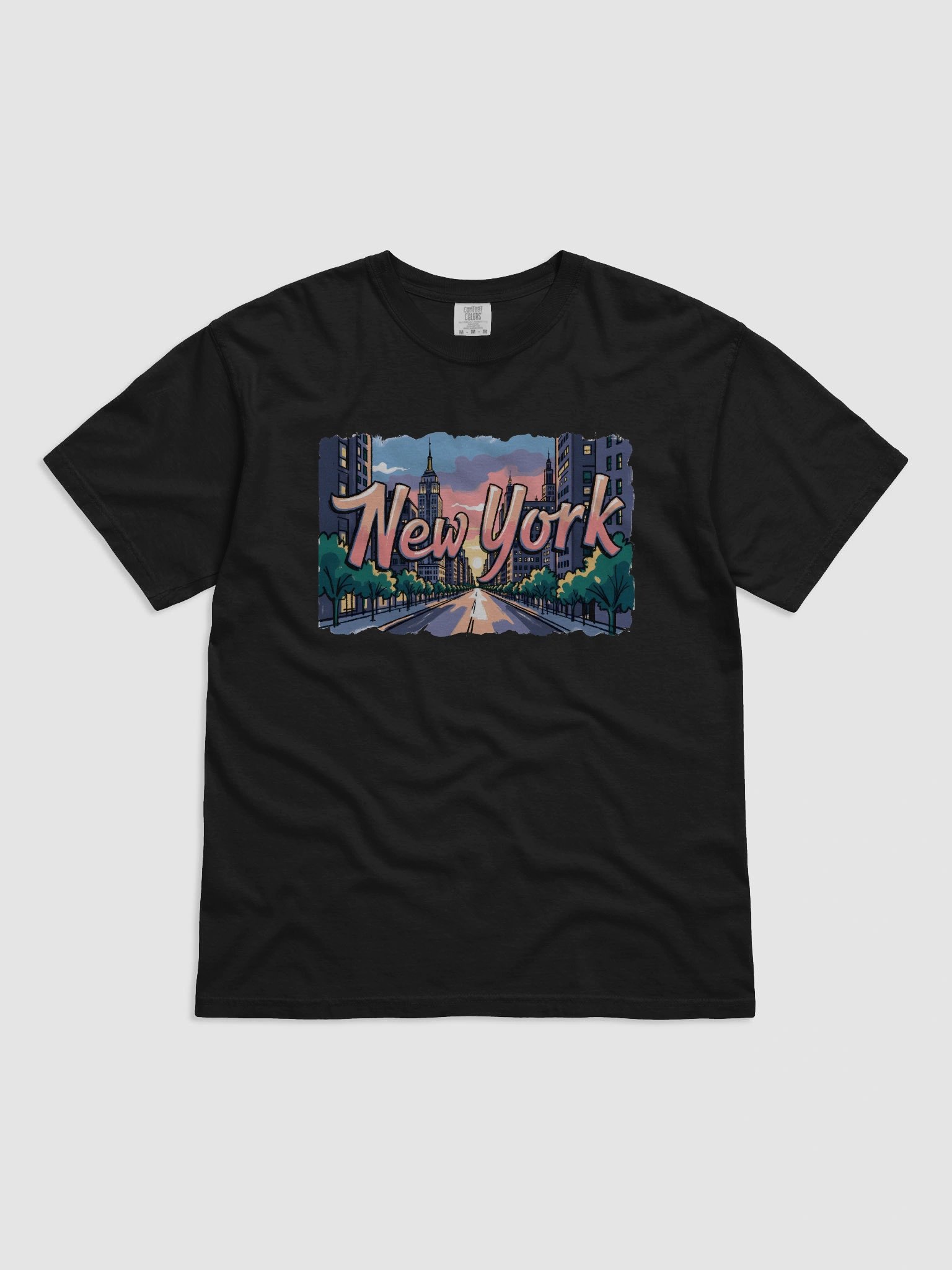 Vibrant New York Street Art Print Heavy weigh T-Shirt product image (9)