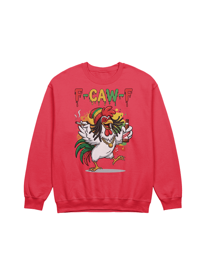 Funny Rooster Sweatshirt – Big Rooster Graphic Sweatshirt with “F-CAW-F” Slogan – Farm Humor Sweater, Gag Gift product image (11)