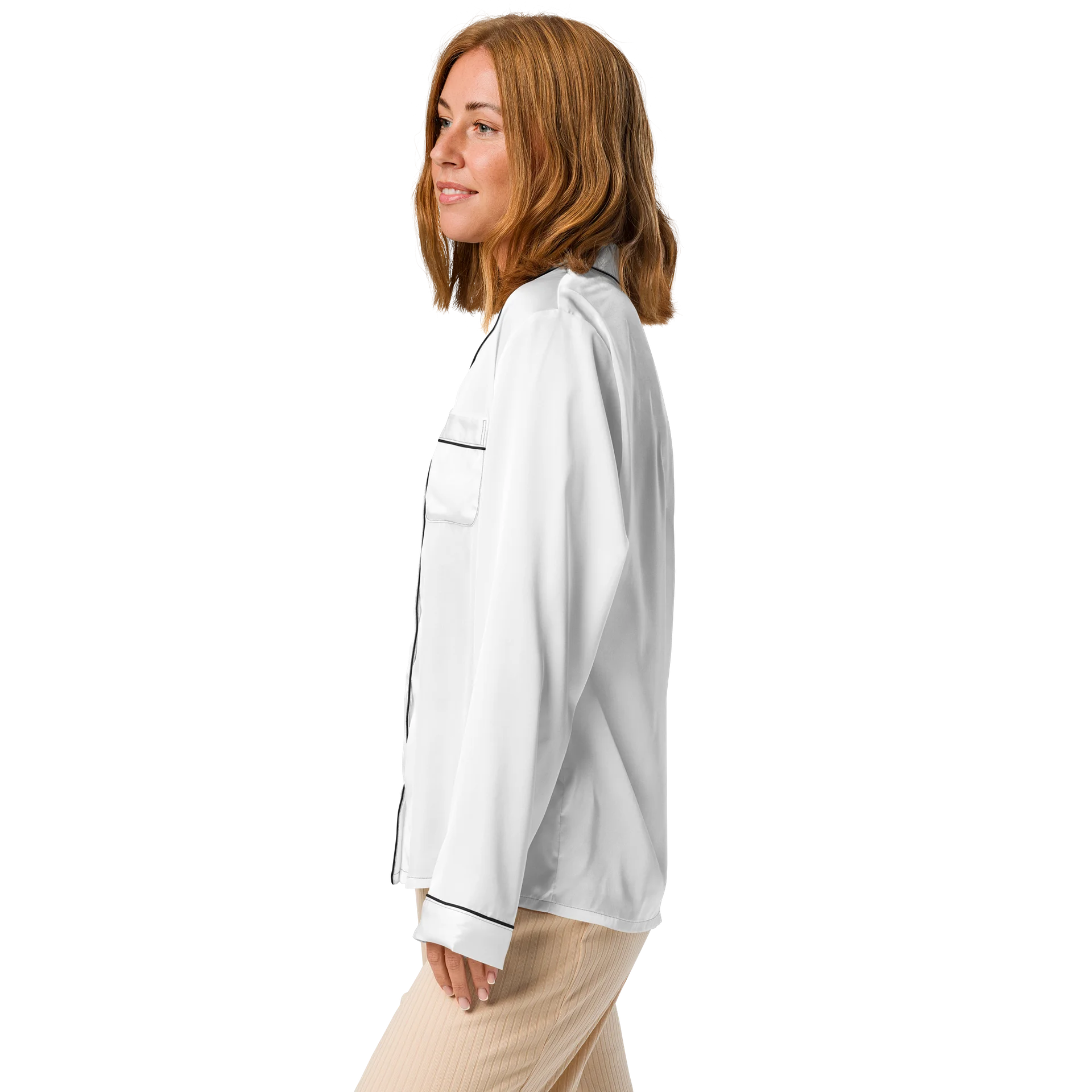 Silky Pajama Top with Nichiren Buddhism Quote – “When you chant Nam-myoho-renge-kyo…” product image (4)