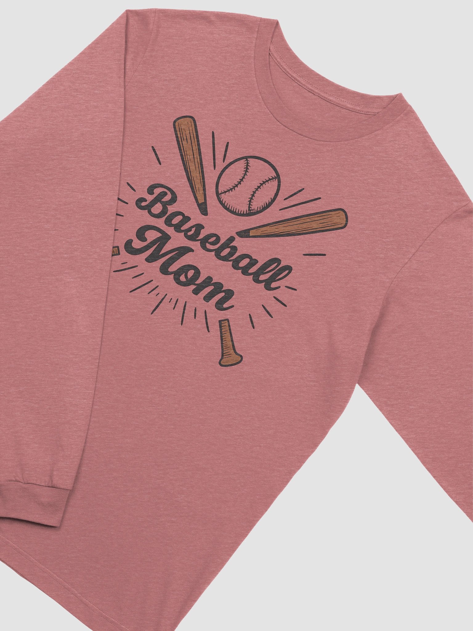 Baseball Mom Long Sleeve Tee – Vintage-Inspired Sports Shirt for Game Day Moms product image (2)