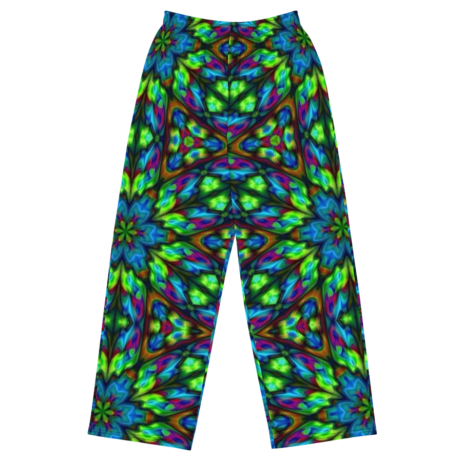 Green Blue Geometric Kaleidoscope Wideleg Pants product image (2)