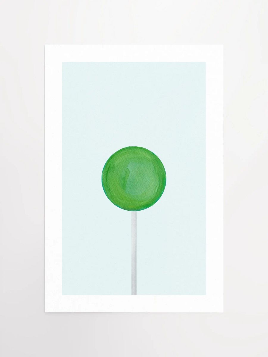 Minimalist Green Lollipop on Light Blue Background Wall Art product image (11)