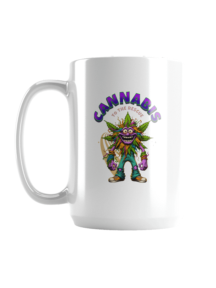 Cannabis to the Rescue! Coffee Mug (White Glossy Ceramic) product image (1)