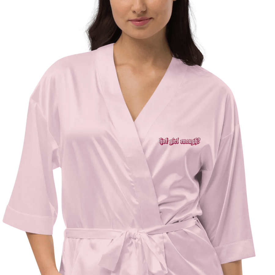 Hot Girl Enough? Pink Satin Robe product image (6)