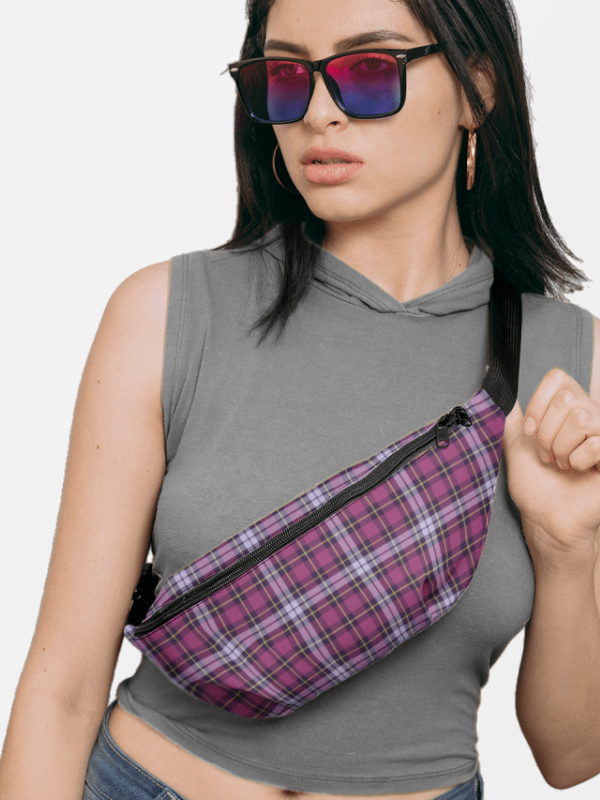 Bright Purple Plaid Fanny Pack product image (1)