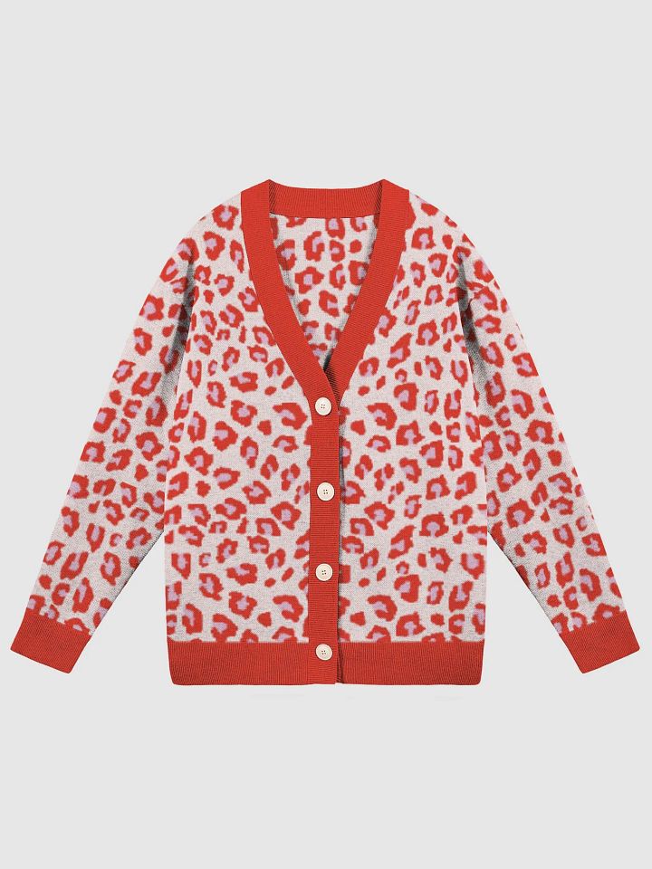 Leopard Print Red and Pink Cardigan product image (1)