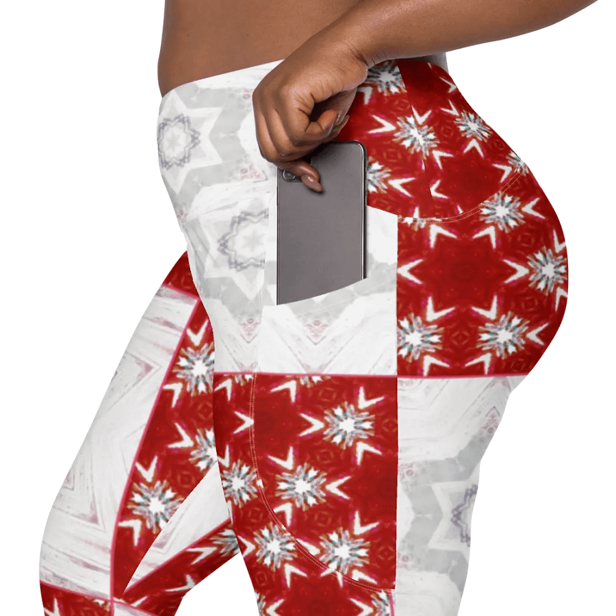 Abstract Pale Star Patchwork Design Ladies Leggings product image (9)
