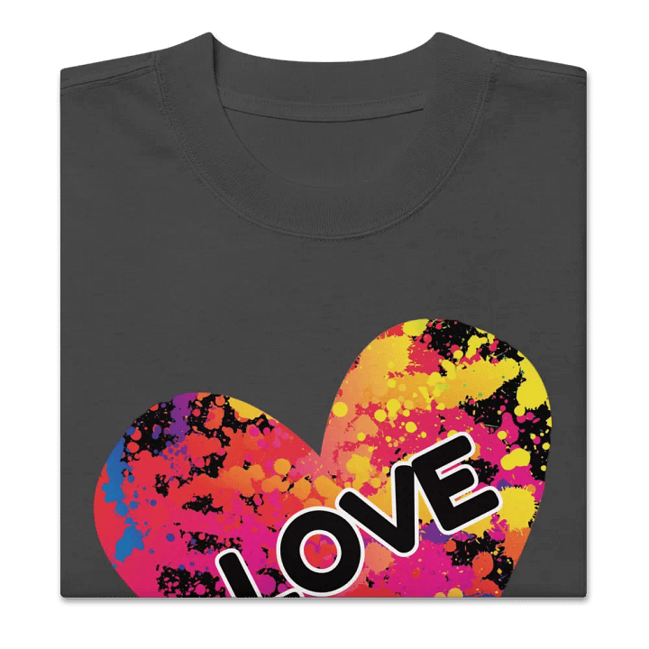 Vibrant Love Splatter Oversized Tee product image (2)
