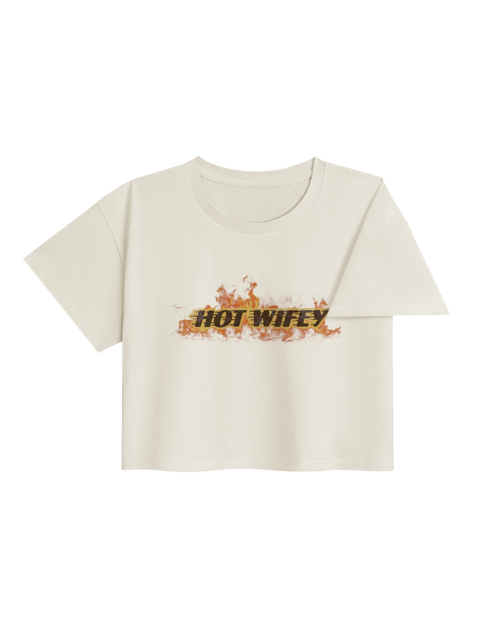 Hot Wifey Crop T (Ecru) product image (4)