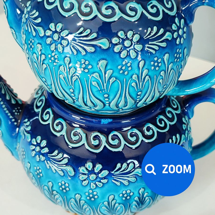 Ceramic turquoise teapot — handmade pottery, handmade ceramic product image (5)