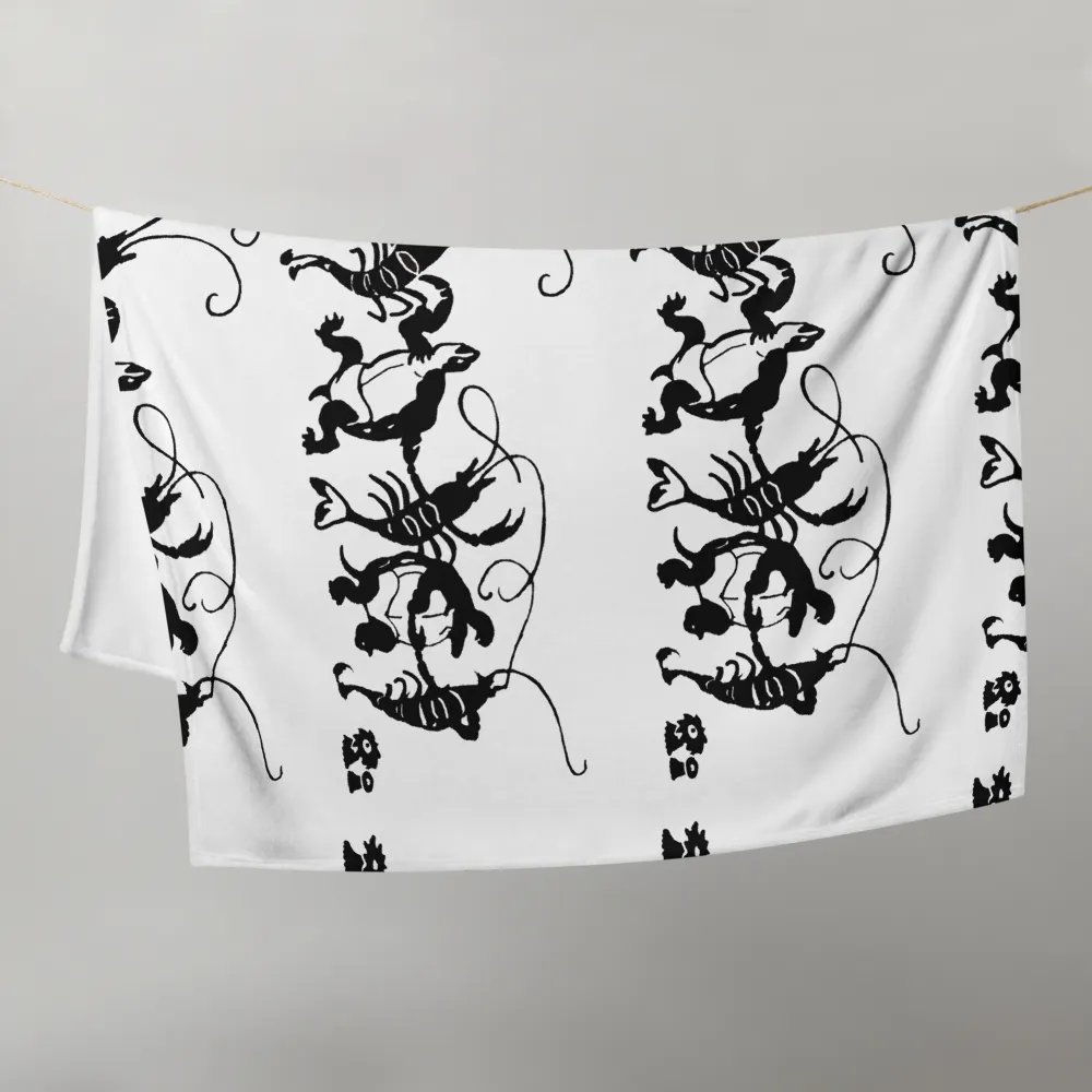 Turtles and Lobsters Dancing Throw Blanket - Alice Collection product image (5)