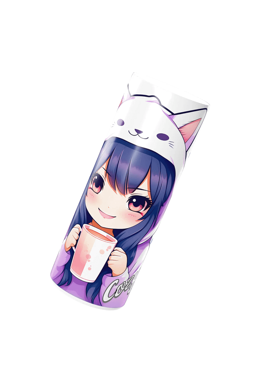 Cozy Kawaii Anime Girl 20 oz Skinny Stainless Steel Tumbler - White product image (3)