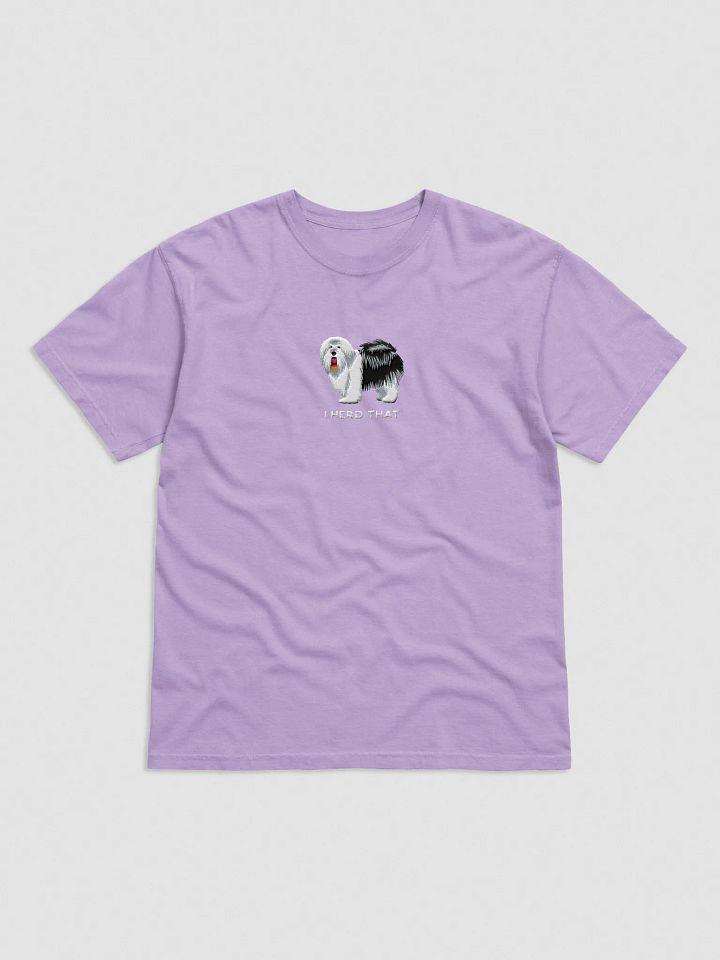 I Herd That T-Shirt(Embroidered) of an Old English Sheepdog(Black & White) product image (41)