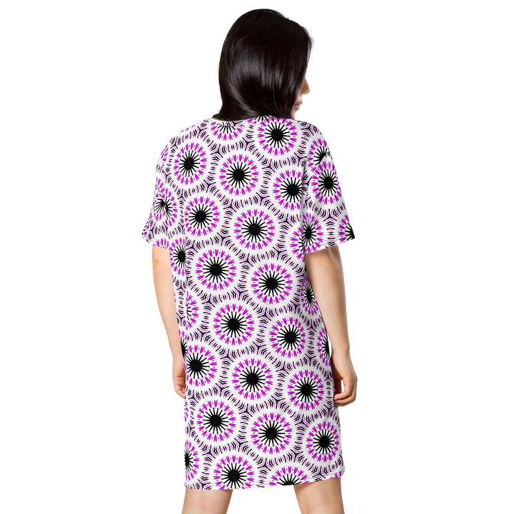 Abstract Repeating White and Pink Circles T Shirt Dress product image (2)