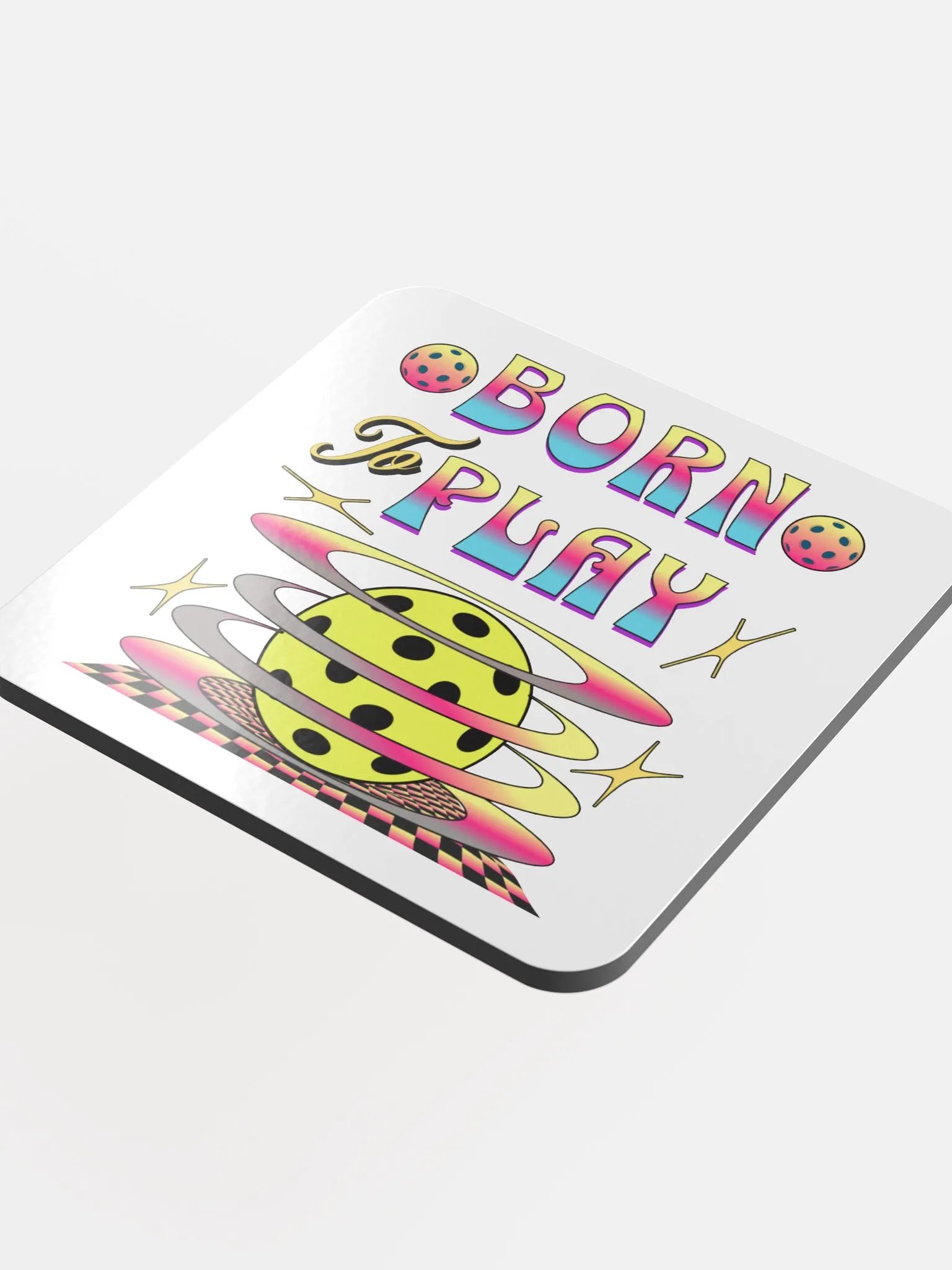 Born To Play Pickleball Vibrant Coaster product image (1)