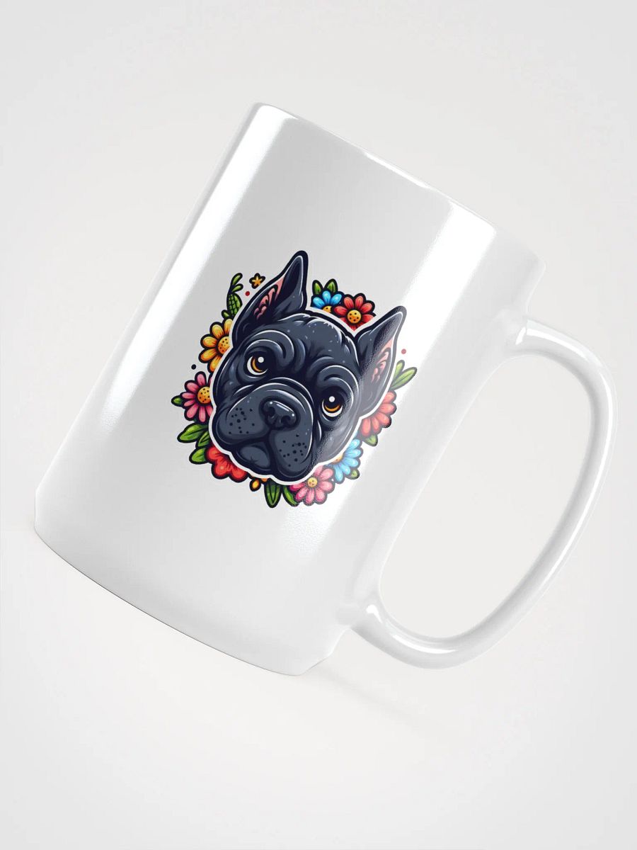 Black Cane Corso with Vibrant Flowers Mug – Bold and Beautiful Dog Lover Gift product image (4)