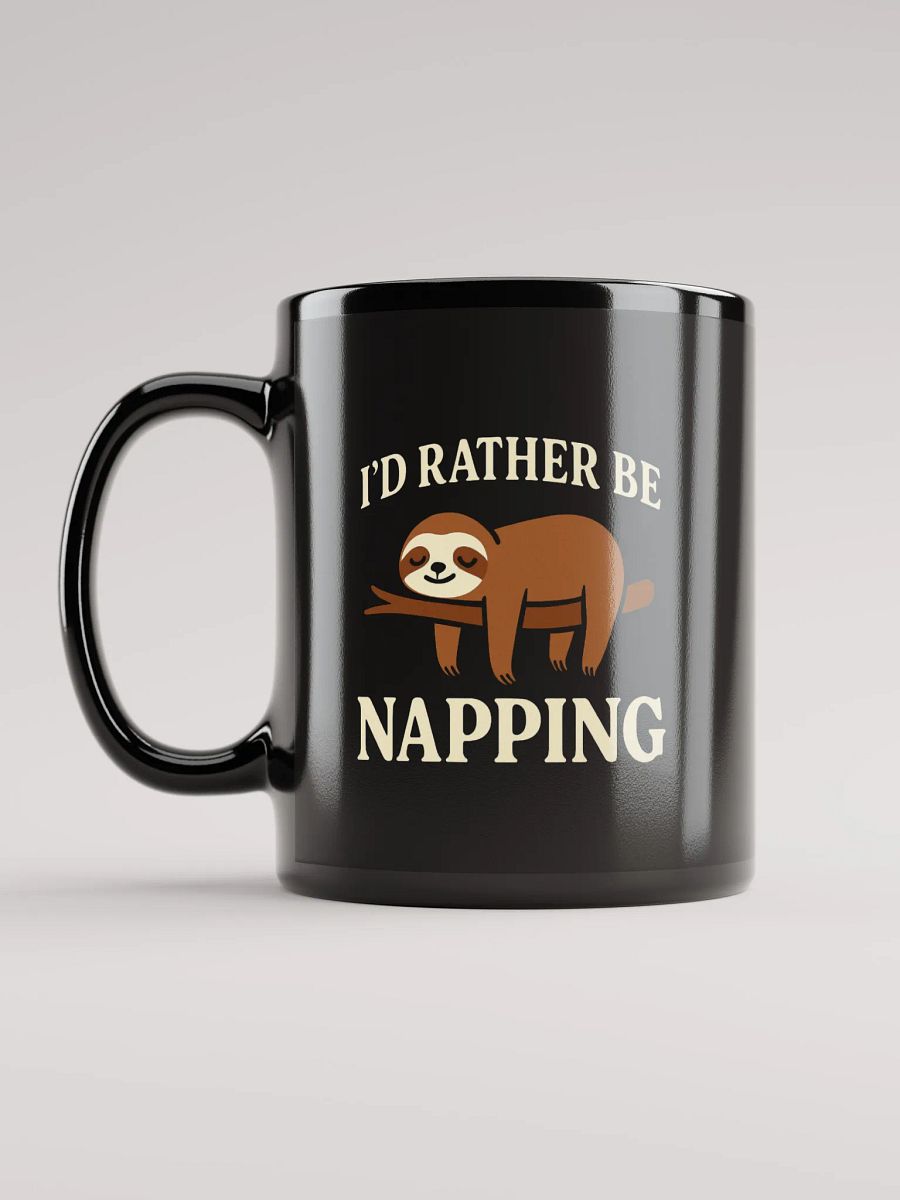 I’d Rather Be Napping Black Glossy Mug product image (11)
