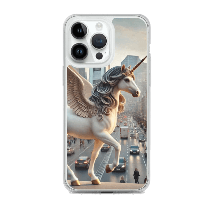 MagSafe® Clear Case for iPhone® | AI-Designed White Winged Unicorn product image (2)
