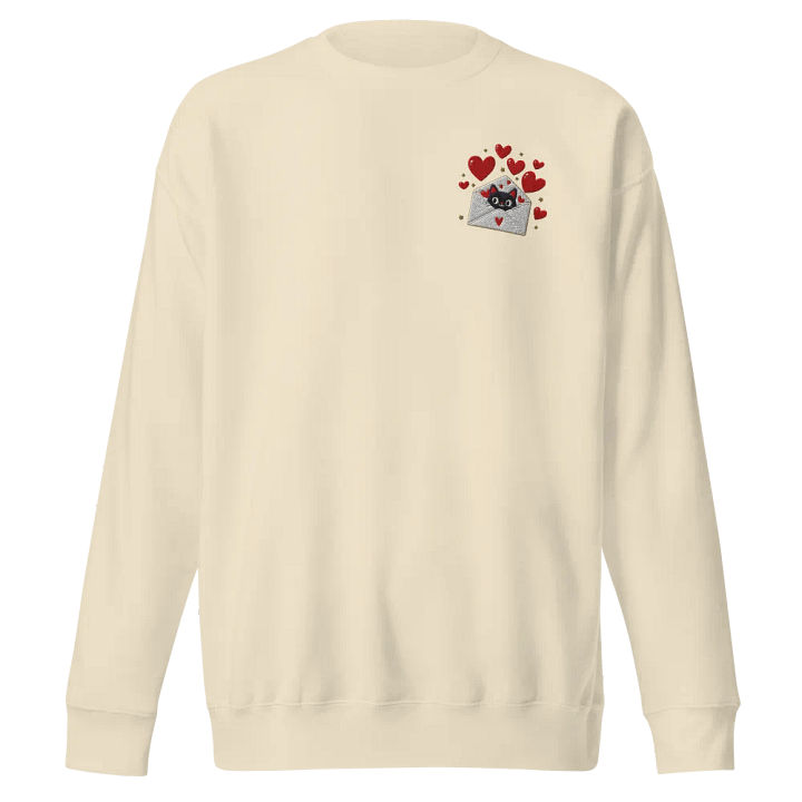 Feline Valentine Envelope -Embroidered Premium Sweatshirt product image (8)