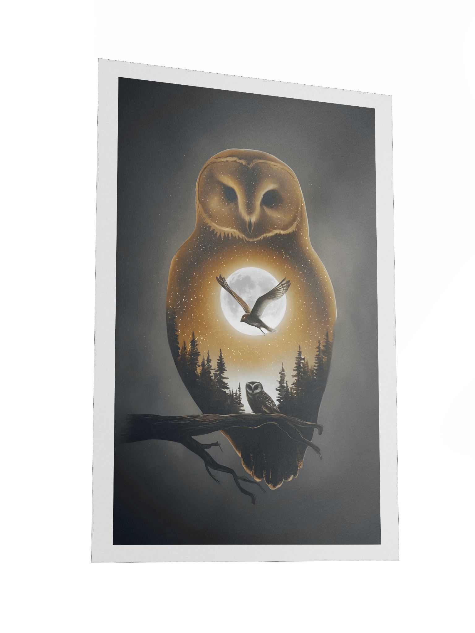 Mystic Owl Moon Poster – Spiritual Night Forest Wall Art product image (3)