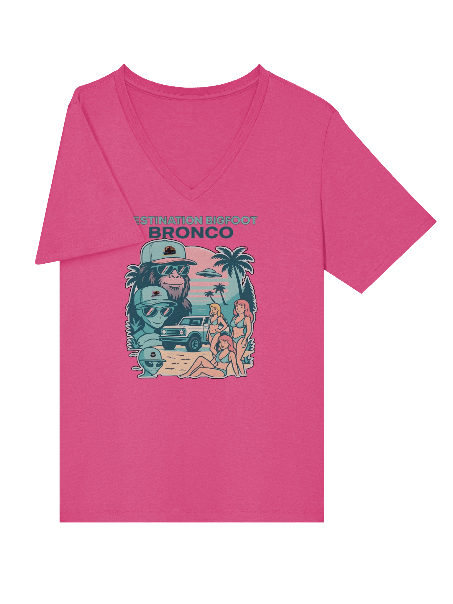 Destination Bigfoot Bronco Legends Of Sunset Best Friends Bella+Canvas Women's Relaxed V-Neck T-Shirt (Multiple Colors Available) product image (39)