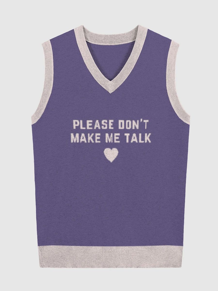 PLEASE DON'T MAKE ME TALK (light pink and purple) knitwear vest product image (2)
