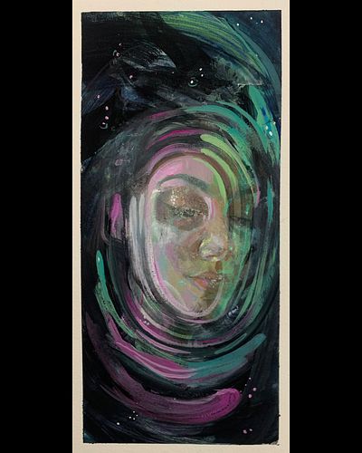 sink into stillness
4”x 8”
acrylic gouache on illustration board 

#acrylicgouache #holbein @holbeinartistmaterials #portrait...