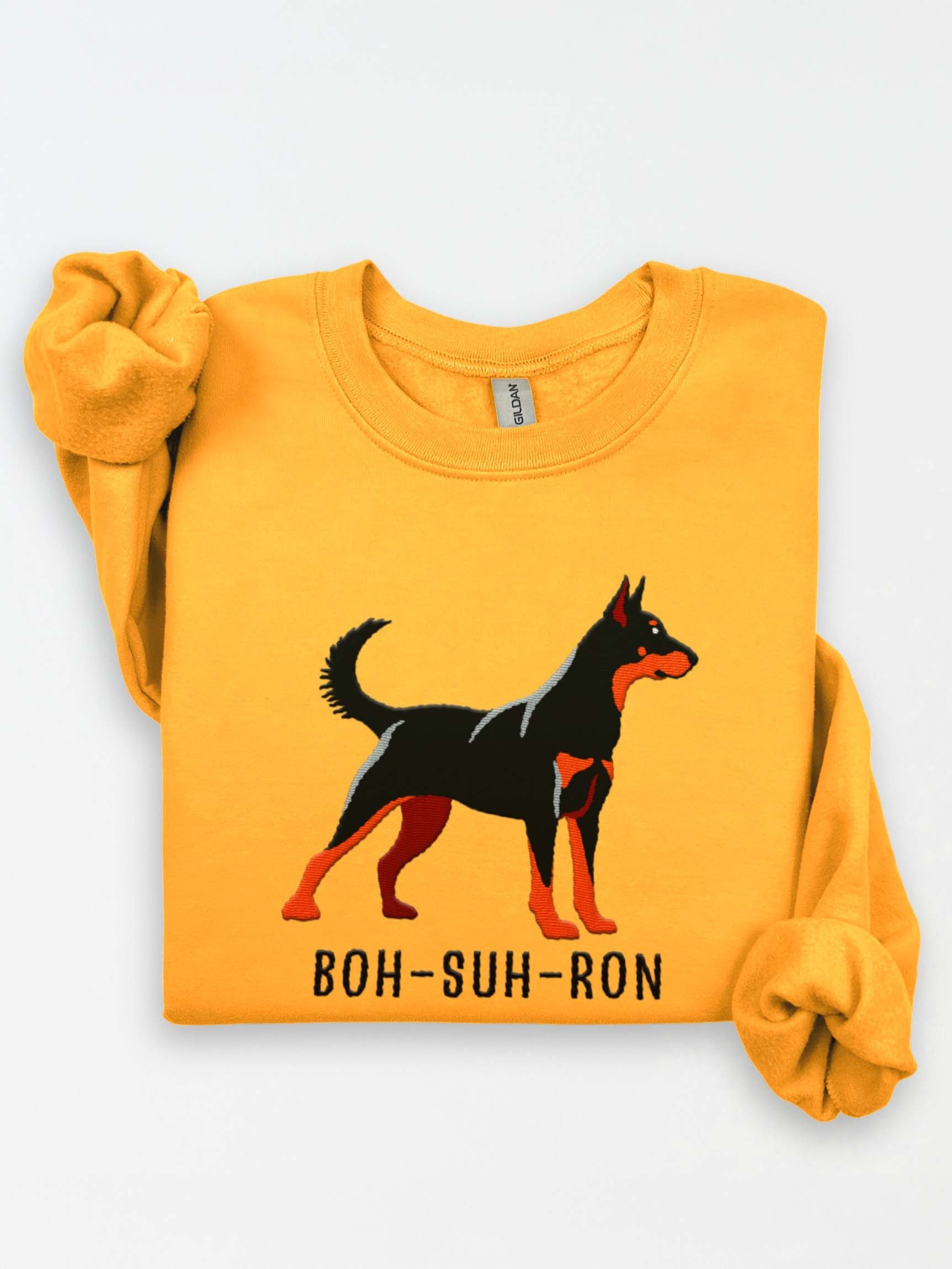 Boh-Suh-Ron Sweatshirt (Embroidered) of a Beauceron(Black & Tan, Cropped Ears) product image (1)