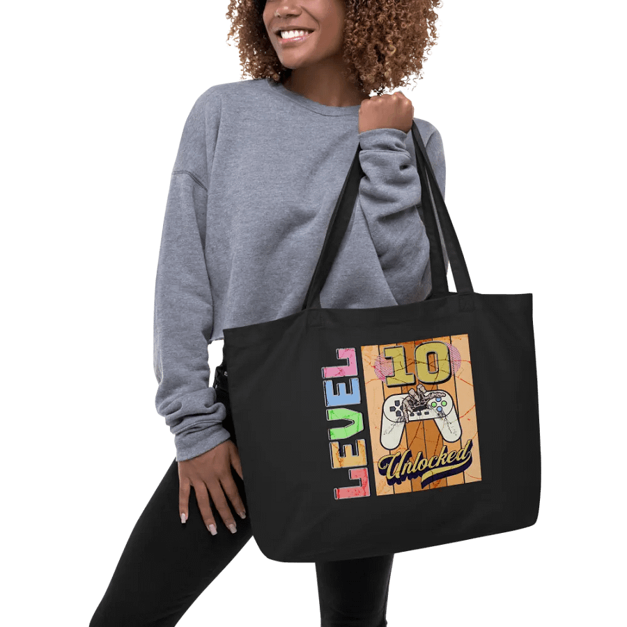 Level 10 Unlocked Gaming Achievement Tote Bag product image (3)