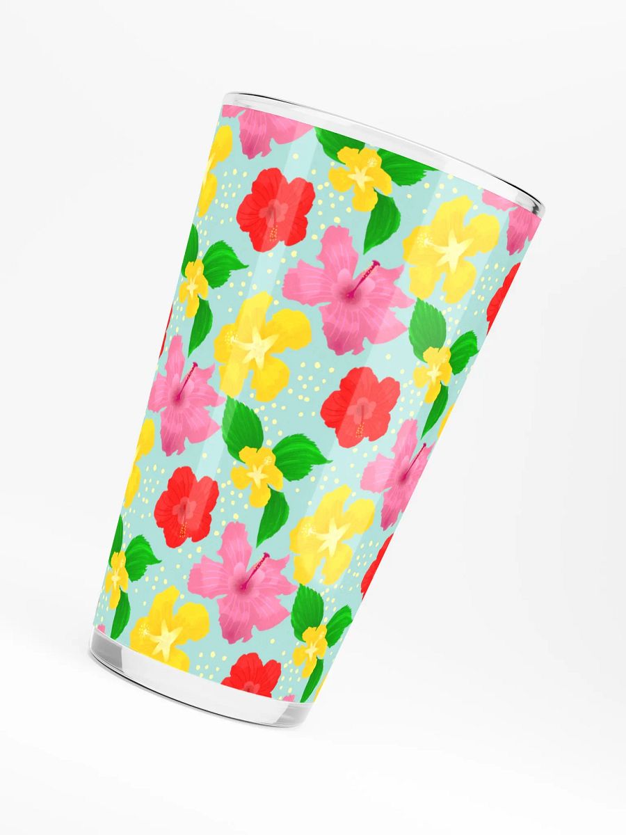 Hibiscus Flowers Pattern Pint Glass product image (6)