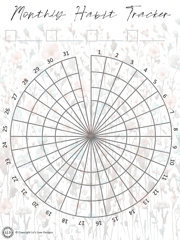 Wildflower Habit Tracker Bundle - 8.5x11 Printable product image (1)