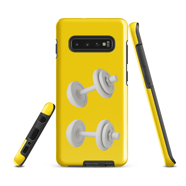 Yellow Double White Dumbbell Samsung® Case product image (5)