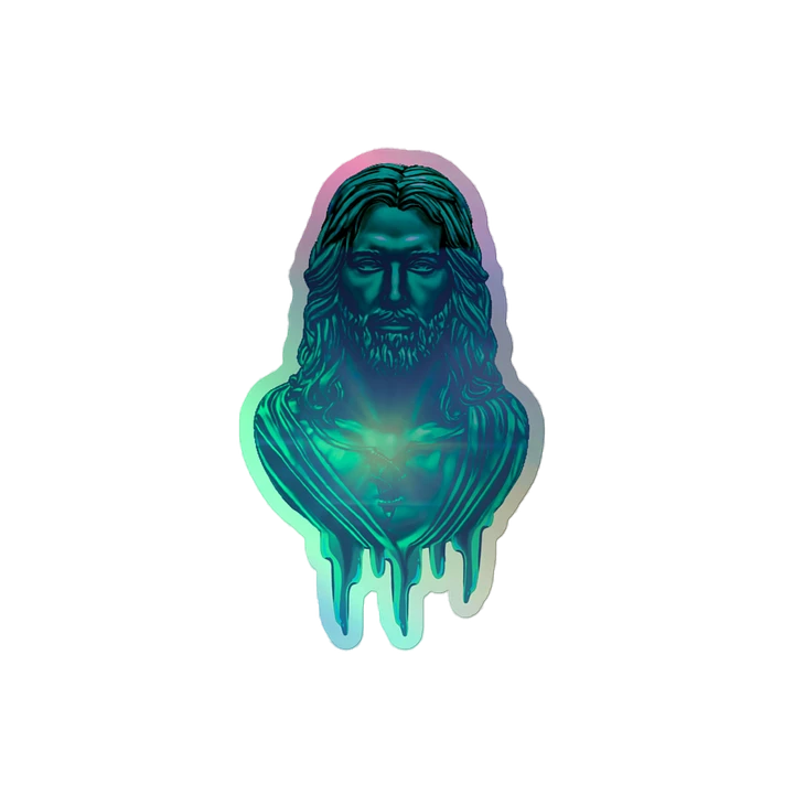 Blue Dripping Jesus Holographic Sticker product image (2)