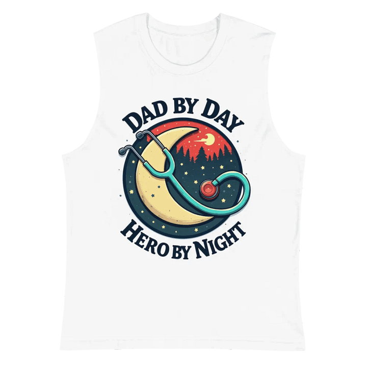 Dad by Day, Hero by Night Muscle Tank product image (2)
