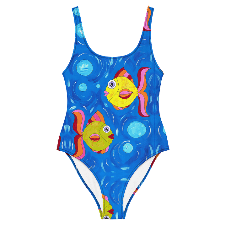 Fish style (art by Dina R.) acrylic painting picture - One-Piece Swimsuit product image (2)