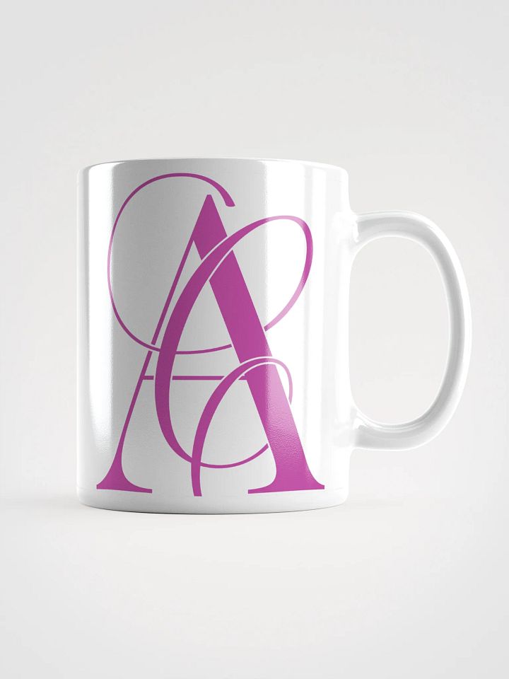 Elegant A Calligraphy White Glossy Mug (Magenta) product image (1)