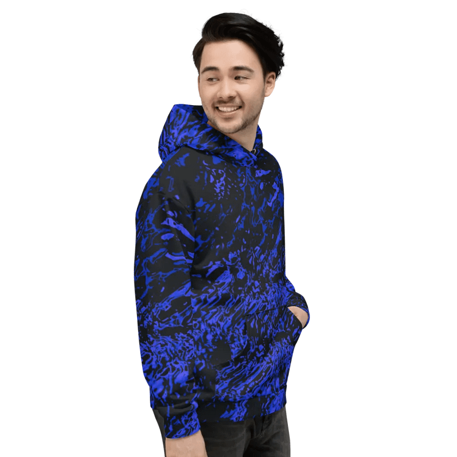 Dark Purple and Black Marble Effect Unisex All Over Print Hoodie product image (11)