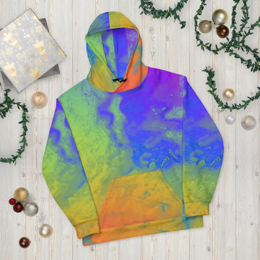 Rainbow Abstractions Unisex Pull On Hoodie product image (11)