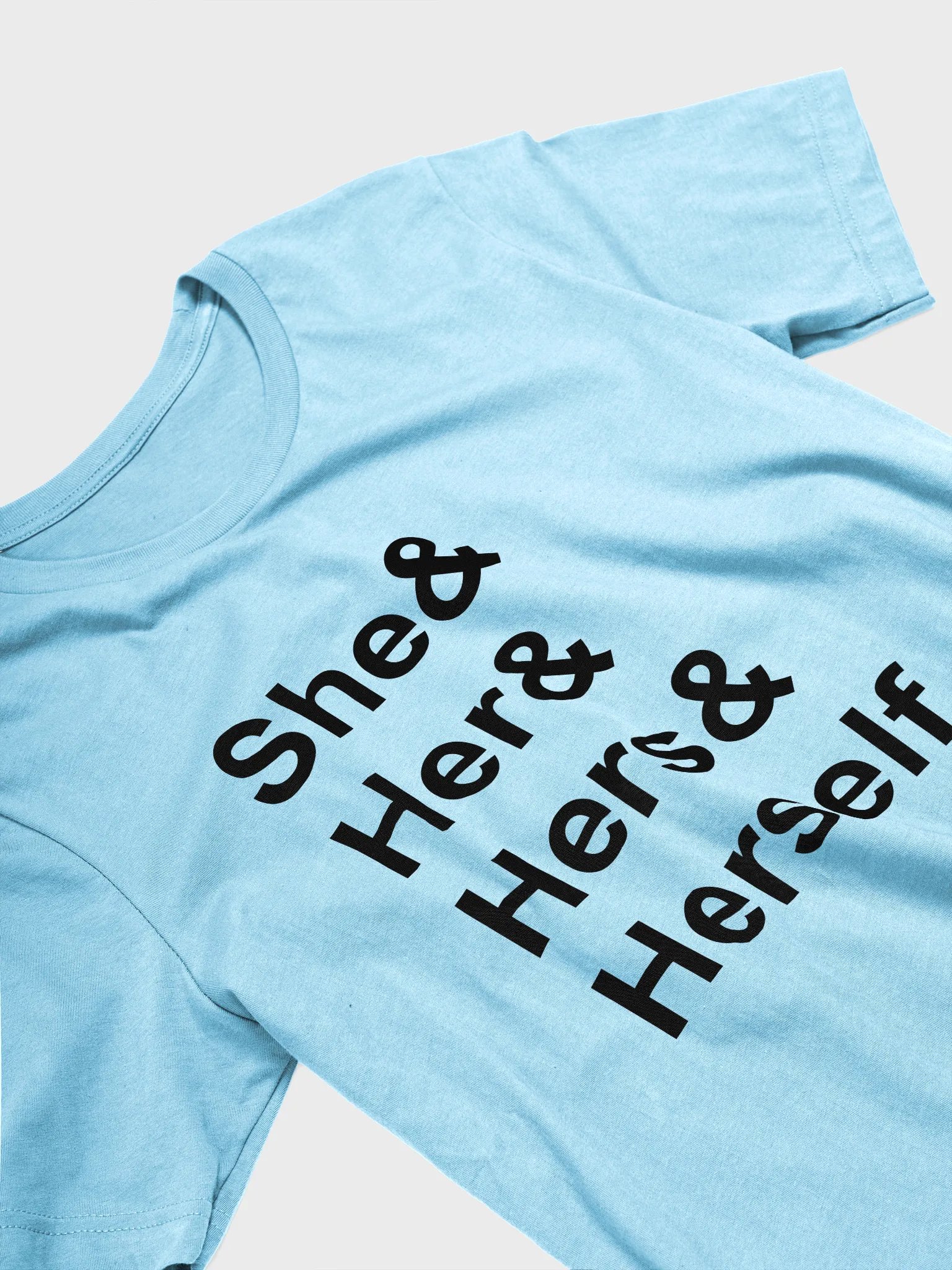 she/her (black) t-shirt product image (3)