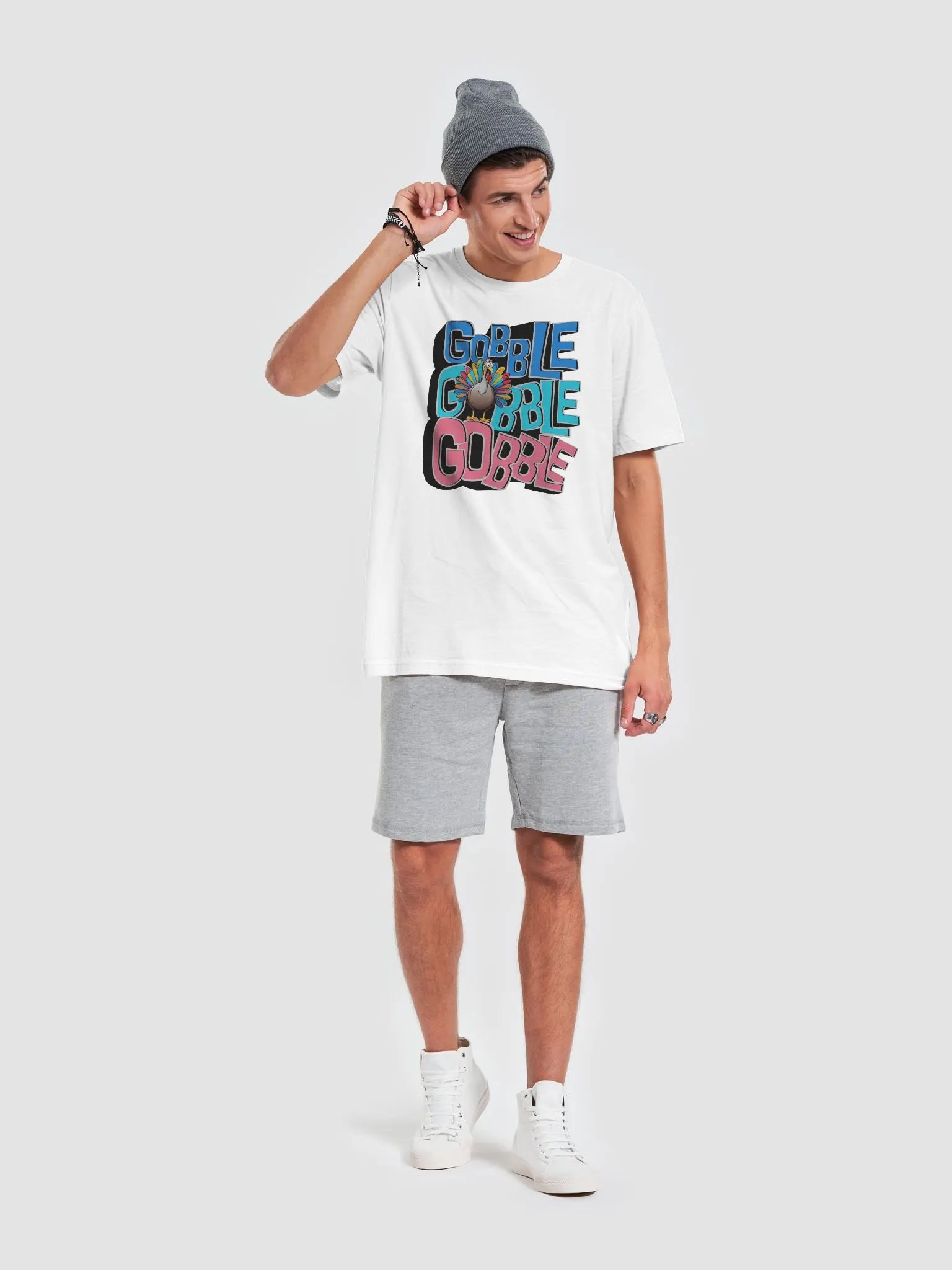 Gobble Gobble Gobble Cartoon Turkey T-Shirt product image (3)